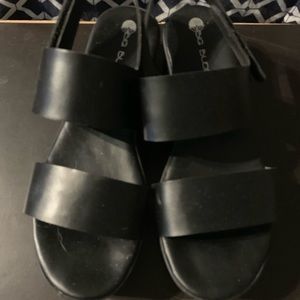 Black platform sandals